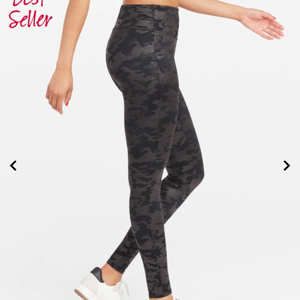 SPANX brand new camo faux leather leggings